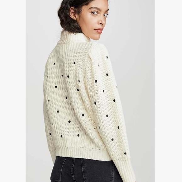 English Factory Smocked Polka Dot Embroidered Sweater M - Picture 3 of 11